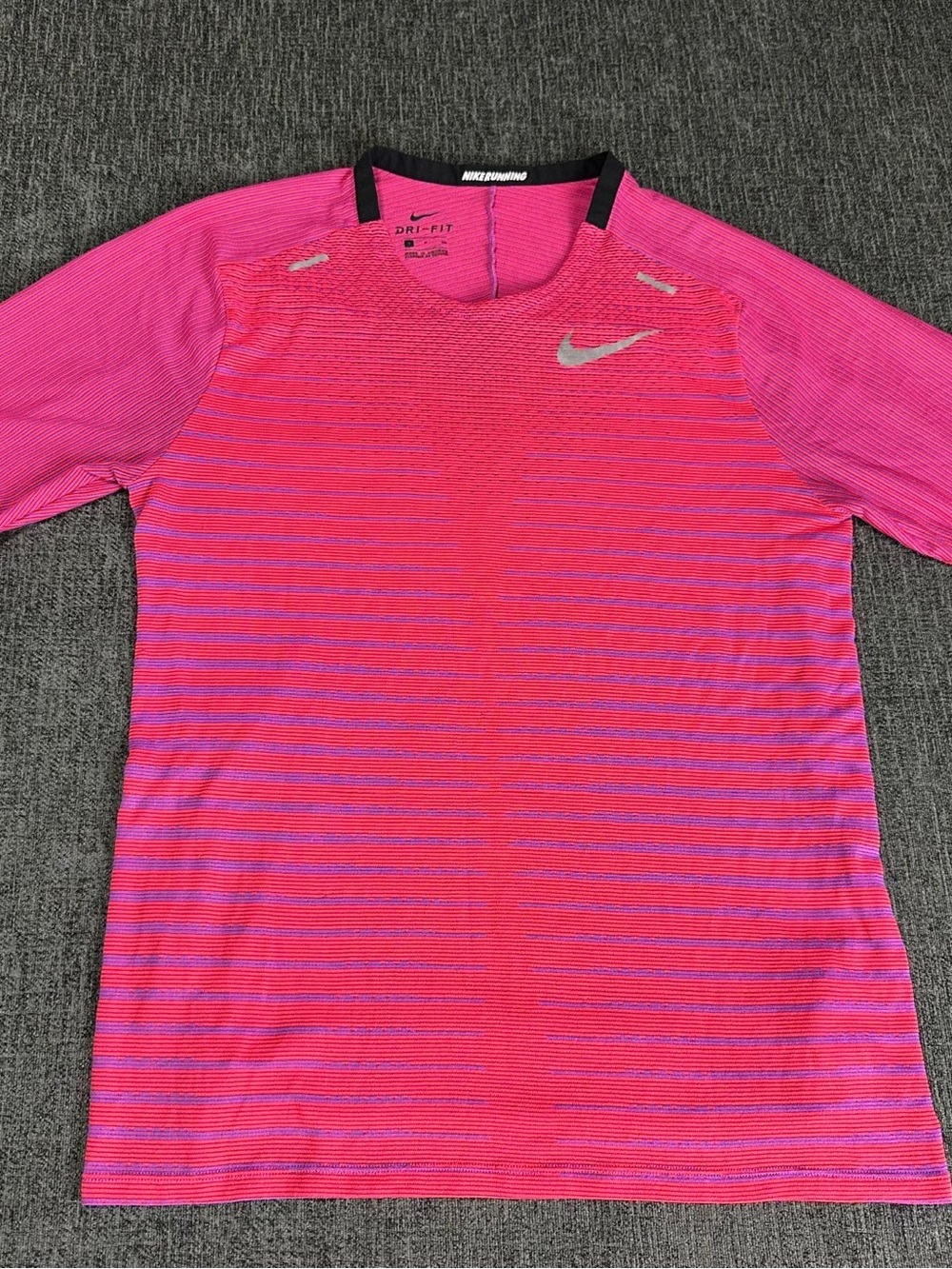 Nike Running Tech Knit Future Fast Dri-FIT Small Men Pink Purple Striped Unisex
